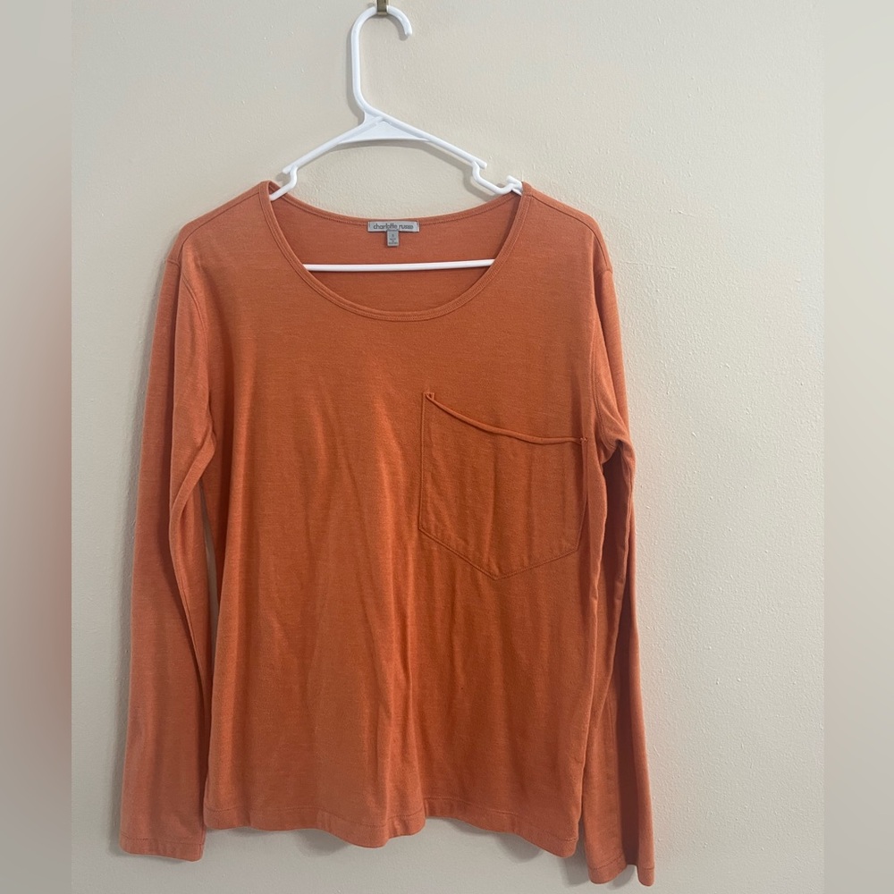 Charlotte Russe Orange Long Sleeve Tee